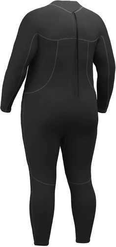 Vista 2 de Hevto Traje de neopreno de talla grande para hombre y mujer, 3/2 mm, neopreno completo, traje corto, cremallera en la espalda, para natación