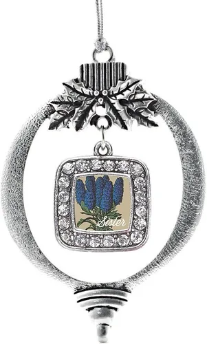 Vista 99 de Inspired Silver - Bon Voyage Cruise Ship Charm Ornamento – Adornos navideños cuadrados de plata con joyas de circonita cúbica