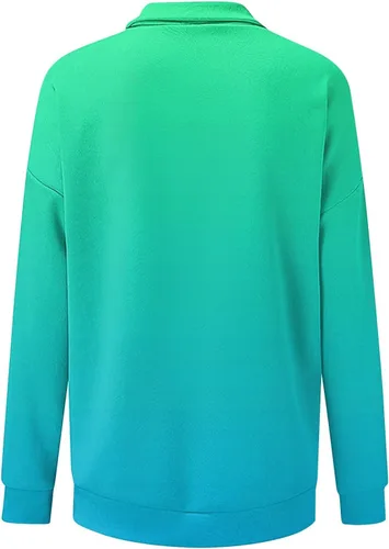 Vista 3 de Kenvina Sudadera con cremallera 34 para mujer, casual, moderna, atlética, de manga larga, estampada, ajuste holgado