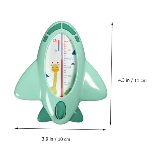 Vista 2 de TOYANDONA Termómetro de agua de baño verde plano de dibujos animados seguro PP Material recién nacido flotante Detector de temperatura para baño