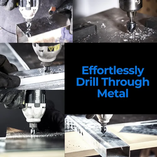 Vista 6 de toolant Broca Avellanadora de Cobalto Noir-Ti de 1/2" (Pro), Recubierta con Nitruro de Aluminio y Titanio con Vástago Hexagonal de Cambio Rápido