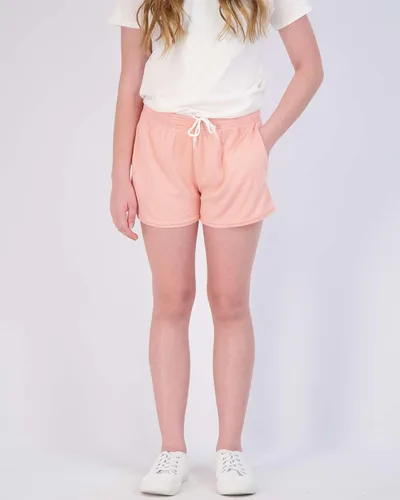 Vista 2 de Real Essentials Paquete de 4 pantalones cortos deportivos de malla para niñas con bolsillos