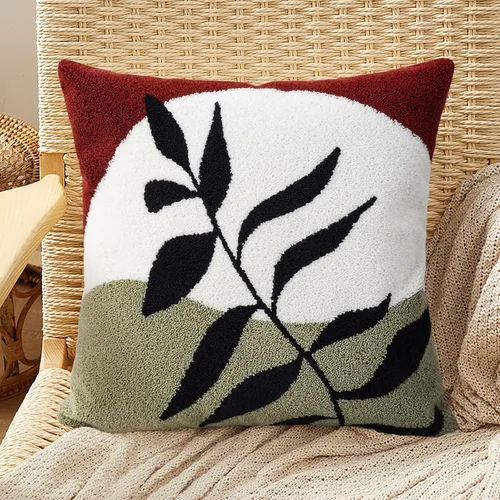 Vista 11 de Merrycolor Fundas de almohada decorativas bohemias para cama, modernas de mediados de siglo, fundas de almohada verde hoja, funda de almohada