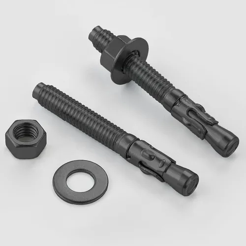 Vista 4 de Wensilon 10 piezas sujetadores estándar de 1/2 x 4-1/2 pulgadas para anclajes de cuña negros de alta resistencia para cemento y hormigón
