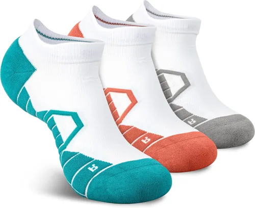 Vista 14 de Hylaea Calcetines Atléticos para Correr con Cojín Acolchado que Absorben la Humedad de Corte Bajo 3 Pares Negro