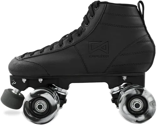 Vista 2 de Roller Derby Quad Skate, bota de microfibra con placa de fibra de vidrio, para interiores y exteriores