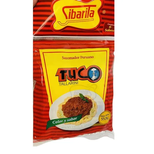 Vista 2 de Sibarita Tuco Tallarini - Condimento de espagueti Sazonador Peruano - 6 paquetes de 8.4g/0.3oz