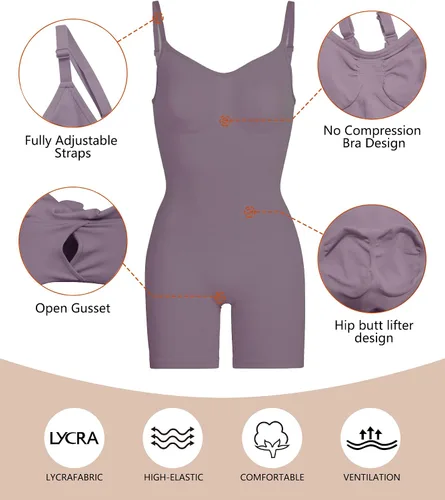 Vista 4 de SHAPERX Faja moldeadora para mujer, body con control de abdomen, levantador de glúteos, pantalones cortos moldeadores de cuerpo