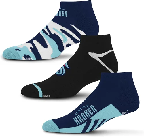 Vista 6 de For Bare Feet NHL calcetines tobilleros Camo Boom para hombre, paquete de 3
