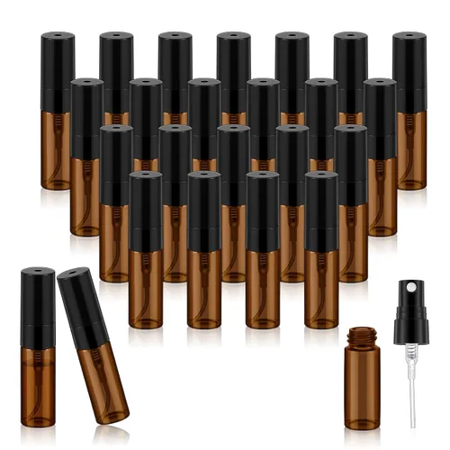 Vista 10 de Zhehao 1 mini botellas de spray de 0.2 fl oz de vidrio transparente para perfume, atomizador de perfume de niebla fina, portátil, recipientes vacíos