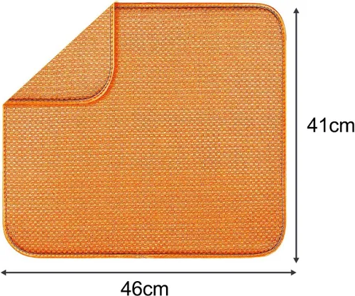 Vista 4 de Tapete de secado de platos para mantel individual de cocina, 16.1 x 18.1 in, reversible, antideslizante, tapete de secado para fregadero, tapete
