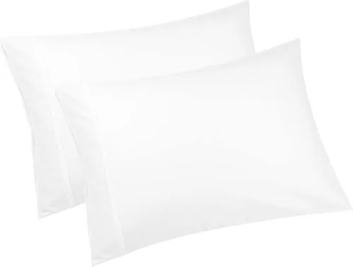 Vista 9 de PiccoCasa Juego de 2 fundas de almohada blancas de tamaño estándar, fundas de almohada súper suaves con cierre de cremallera, fundas de almohada