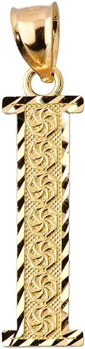 Vista 5 de Colgante personalizado de oro amarillo de 10 quilates con letras iniciales A-Z