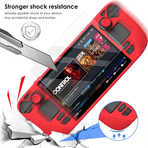 Vista 6 de PAKESI Protective Case for Steam Deck 2022 Release, Anti-Slip Soft Silicone Shockproof Protective Cover,Ergonomic Grip Case Console,Individuality