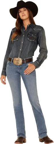 Vista 21 de Wrangler Jeans para mujer Cash de tiro medio con dobladillo ventilado Ultimate Riding espíritu americano
