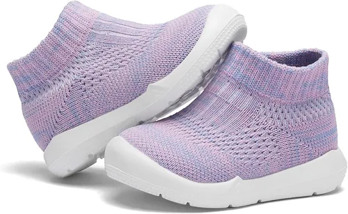Vista 3 de Engtoy Baby Sock Shoes Baby Walking Shoes Infant Non-Slip Breathable Slippers with Soft Rubber Sole Baby Boys Girls Slip On Sneakers