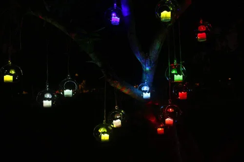 Vista 2 de Topstone Velas electrónicas LED sin llama que cambian de color con control remoto, 7 colores de rotación automática, funcionan con pilas, más de 400