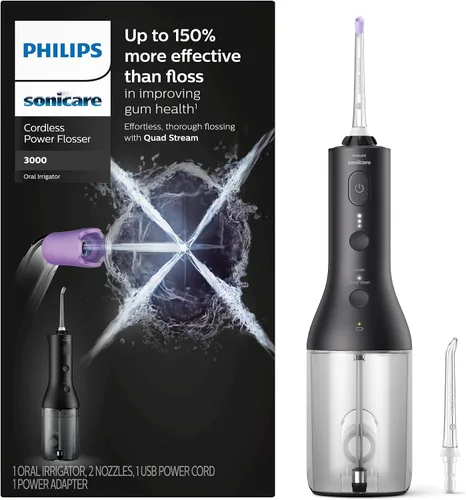 Vista 2 de Philips Sonicare Irrigador dental inalámbrico 3000 - Cepillo de dientes eléctrico 4100, cepillo de dientes eléctrico recargable con sensor