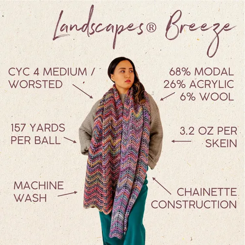 Vista 3 de Lion Brand Yarn Landscapes Breeze Hilo, Bay