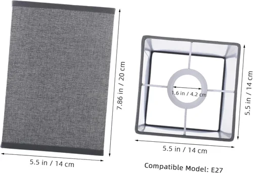 Vista 3 de Lámpara de pie Lámpara de pie Pantalla cuadrada Rectangular Lino Lavable a mano Cubierta de luz de mesa