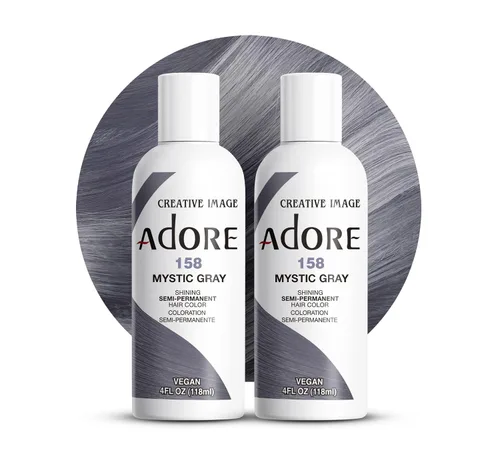 Vista 100 de Adore Tinte semipermanente morado para el cabello, vegano y libre de crueldad, 4 onzas líquidas, 197 Peri Winkle (paquete de 2)