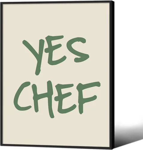 Vista 28 de Haitunone Póster verde con cita de chef con cita de cocina, arte de pared, minimalista, moderno, de mediados de siglo, impresiones para cocina