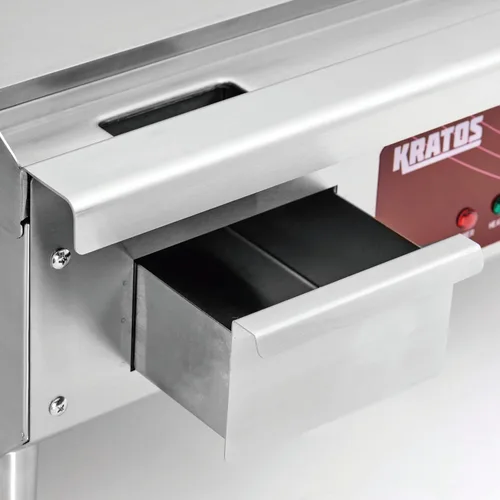 Vista 3 de Kratos Bandeja de grasa de repuesto para parrillas eléctricas comerciales Kratos para encimera, bandeja de grasa de acero inoxidable (29M-024)