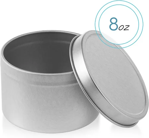 Vista 3 de Hearth & Harbor Cera de soja natural y suministros para hacer velas de bricolaje – 5 libras de copos de cera de soja, latas de vela con tapa