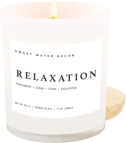 Vista 17 de Sweet Water Decor - Vela de soja Cashmere and Vanilla, aroma cachemira suave, sándalo, jazmín y vainilla, frasco blanco de 11 onzas + tapa