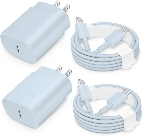 Vista 9 de Bloque de Carga Rápida USB-C de 25W con Cable C a C [Compatible con PD PPS] para Galaxy S24/S23/S22, Pixel 8/7, Z Flip 5, iPhone 17/16/15 - Cargador