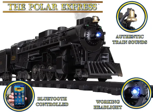 Vista 6 de Lionel El Expreso Polar Juego de Tren Batería Escala O con Control Remoto, Locomotora, Vagones de Tren y Pista con Sonidos Auténticos de Tren, Luces