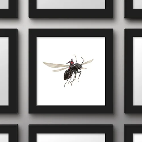 Vista 3 de Trends International Gallery Pops Marvel Comics Avengers - Póster de pared de Ant-Man, 12 x 12 pulgadas, versión enmarcada en negro