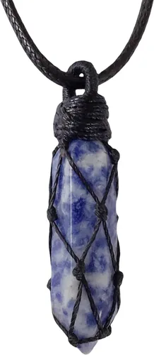 Vista 12 de EDEN'S CALL Hexagonal Crystal Point Pendant Necklace for Unisex Adjustable Dainty Natural Stone Pendulum Amulet for Good Luck