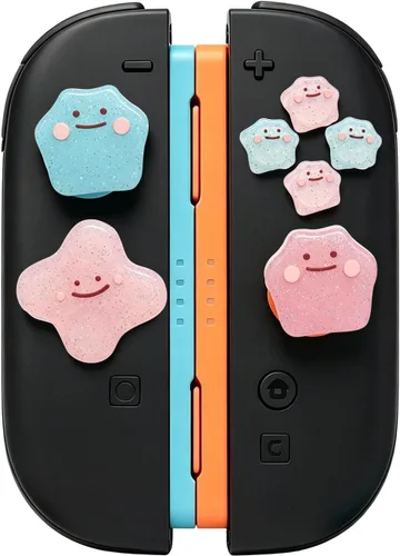 Vista 15 de PERFECTSIGHT Silicone Joycon Thumb Grip Caps, Joystick Cover Compatible with Nintendo Switch/OLED/Switch Lite,4PCS (Candlelight Ghost for NS2)