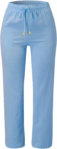 Vista 5 de MOLayys Vacation Outfits for Women,Women's Baggy Drawstring Pants Cotton Wide Leg Pants Casual Elastic Waist Trousers