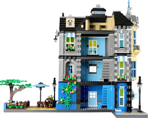 Vista 4 de General Jim's Victorian Townhouse & Garden Coffee Shop - Juego de bloques de construcción, 2313 piezas, modelo modular de construcción de ciudad
