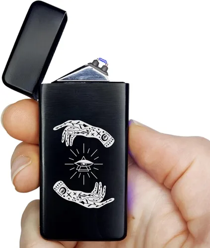 Vista 15 de Encendedor eléctrico de doble arco, recargable, USB, resistente al viento, de plasma, sin llama, para hombres