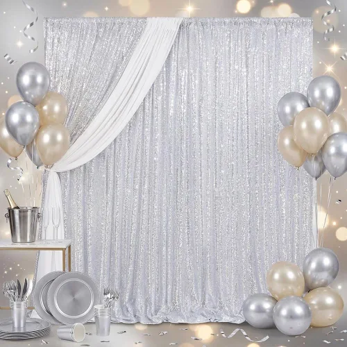 Vista 59 de B-COOL Cortinas de Fondo de Lentejuelas Azul Bebé 2 Piezas 2ftx8ft Fotografía para Fiestas Fondo Brillante Cortinas para Prom Bodas Baby Shower