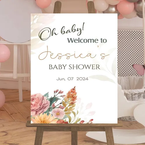 Vista 6 de Letrero de bienvenida personalizado para baby shower, póster personalizado para fiesta de baby shower, decoraciones de anuncio de niño o niña