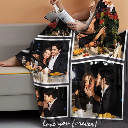 Vista 4 de Regalos personalizados para parejas: manta personalizada con fotos, manta personalizada con fotos, regalos de cumpleaños para novio, novia, esposa