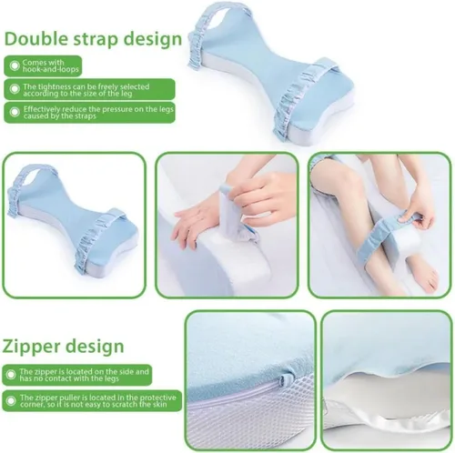 Vista 4 de Almohada de espuma viscoelástica para dormir, soporte para piernas y rodillas para embarazo, dolor de espalda, cadera y ciática, ideal para dormir