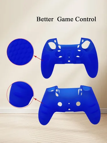 Vista 3 de MOJOXR Funda de silicona para controlador y tapas de palo para PS5 DualSense Edge Wireless Controller, protector antideslizante y 10 tapas de agarre