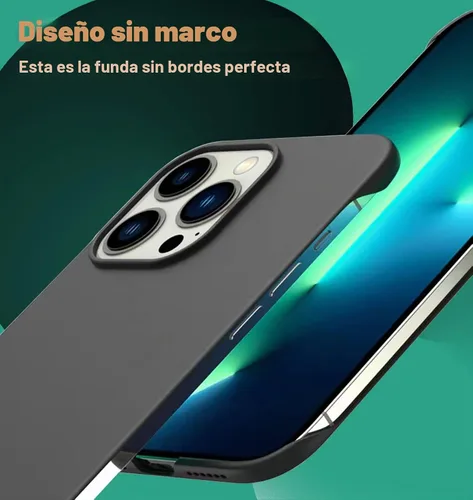 Vista 3 de GRECAZO Funda delgada sin bordes para iPhone 13 Pro Max, ultra fina, color Negro