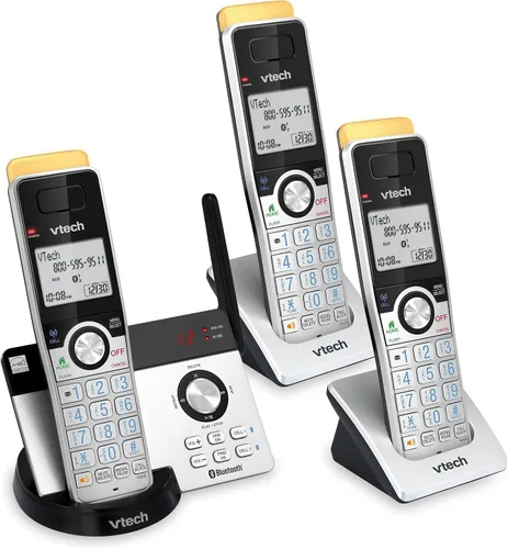 Vista 14 de VTech IS8128-11 - Teléfono inalámbrico DECT 6.0 de alcance superlargo para el hogar con contestador automático, alcance de hasta 2300 pies, bloqueo