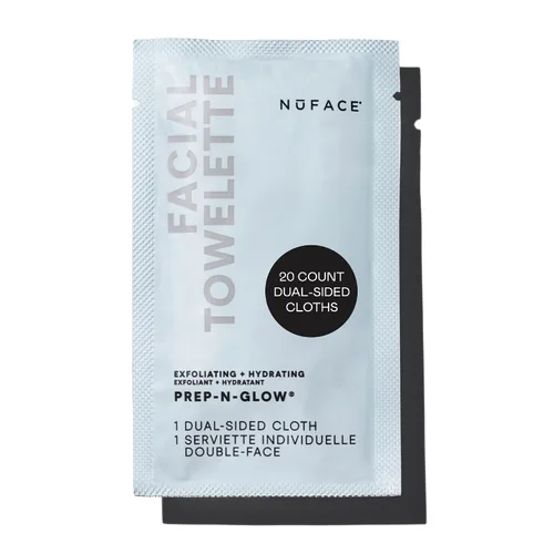 Vista 7 de NuFACE Prep-N-Glow - Toallitas faciales 2 en 1 exfoliantes + limpiadoras para eliminar el maquillaje, toallitas faciales de viaje con ácido