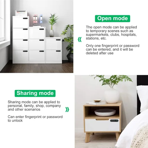 Vista 4 de Cerradura biométrica de huellas dactilares para gabinete, cerradura inteligente con contraseña USB, cajón oculto para archivos, armario, seguridad