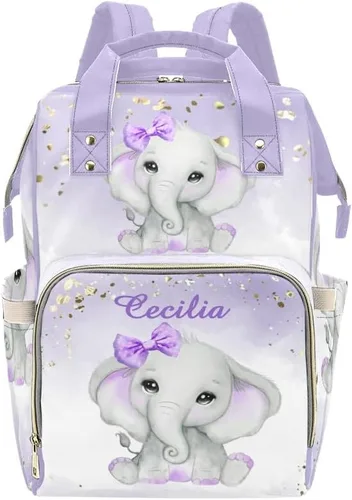 Vista 22 de Mochila para pañales personalizada, regalo con nombre, notas musicales, estrellas, azul oscuro, bolsa de viaje versátil: gran capacidad y múltiples