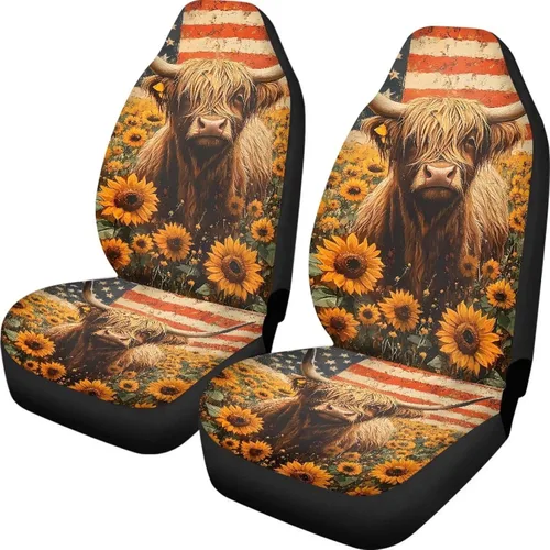 Vista 25 de INSTANTARTS Fundas de asiento de coche con diseño de dalia estética, solo para asientos delanteros, protector de asiento de vehículo, 2 unids/set