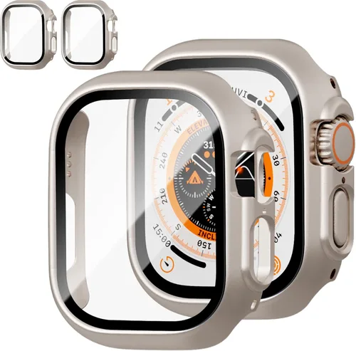 Vista 37 de JZK - 2 fundas con protector de pantalla de vidrio templado para Apple Watch Series 3/2/1 de 38 mm, ultradelgadas, de cobertura completa Negro/Negro