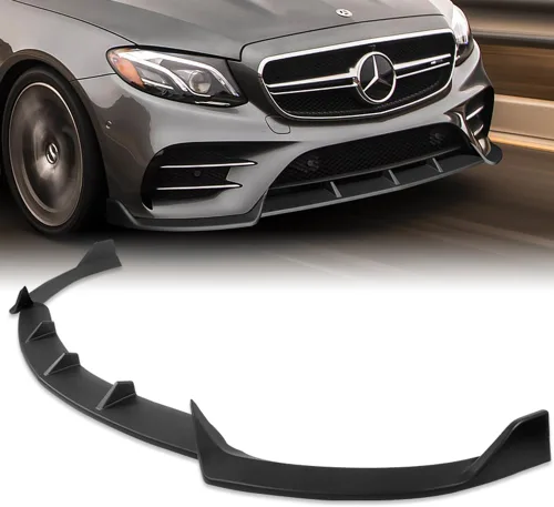 Vista 2 de Q1-TECH, 9 piezas de extensión de labio delantero del parachoques y faldón lateral compatible con Mercedes-Benz Clase E E43 AMG E200 E250 E300 E350